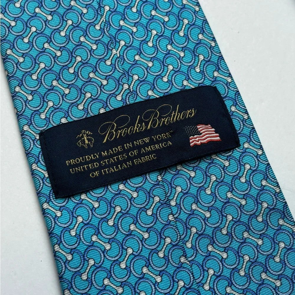 Brooks Brothers Blue‎ chain link silk Men's Tie